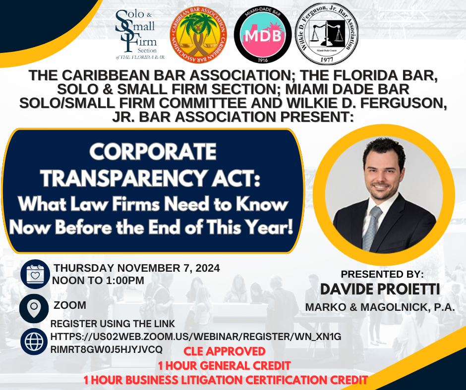 Corporate Transparency Act: What Law Firms Need to Know Now Before the End of the This Year!